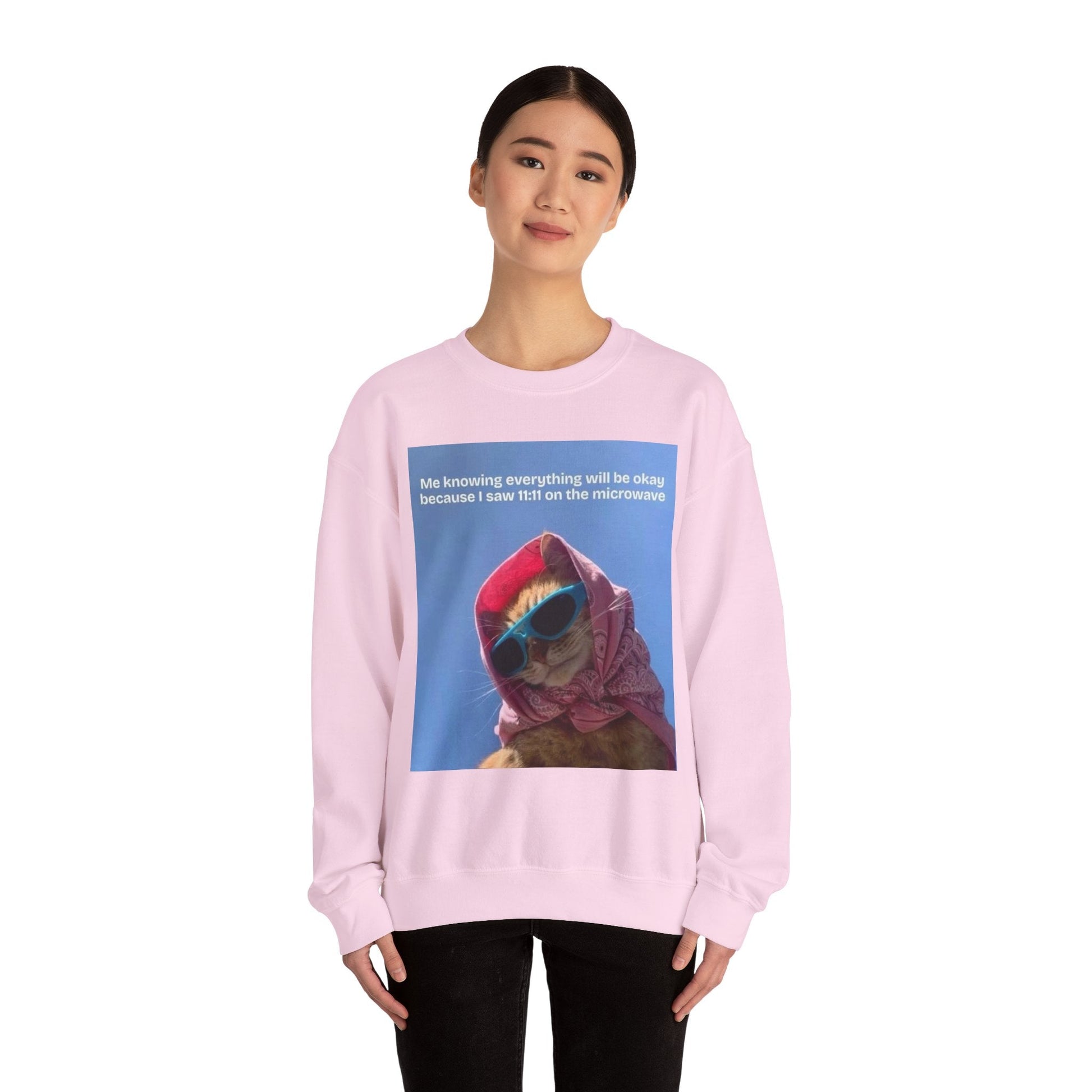 Cozy Cat - Themed Crewneck Sweatshirt, Perfect for Cat Lovers, Gifts for Her, Funny Sweatshirt, Casual Wear, Unique Cat Apparel - Goddess Vibes