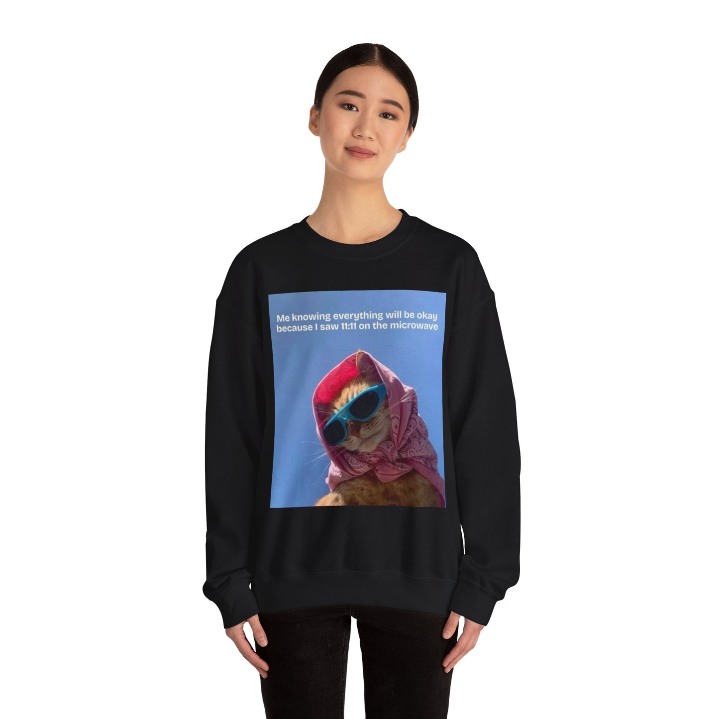 Cozy Cat - Themed Crewneck Sweatshirt, Perfect for Cat Lovers, Gifts for Her, Funny Sweatshirt, Casual Wear, Unique Cat Apparel - Goddess Vibes