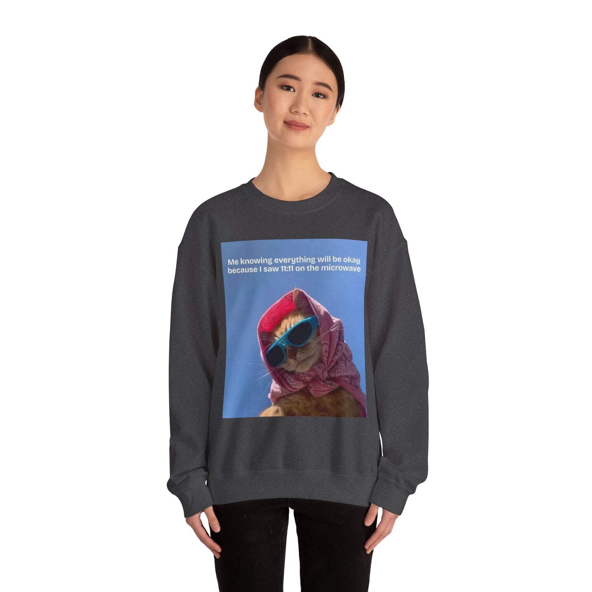 Cozy Cat - Themed Crewneck Sweatshirt, Perfect for Cat Lovers, Gifts for Her, Funny Sweatshirt, Casual Wear, Unique Cat Apparel - Goddess Vibes