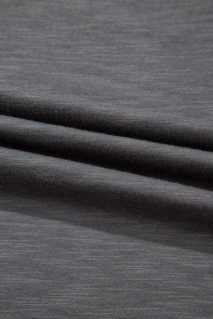 Dark Grey Double Ruffled Short Sleeve Plus Size Top - Goddess Vibes