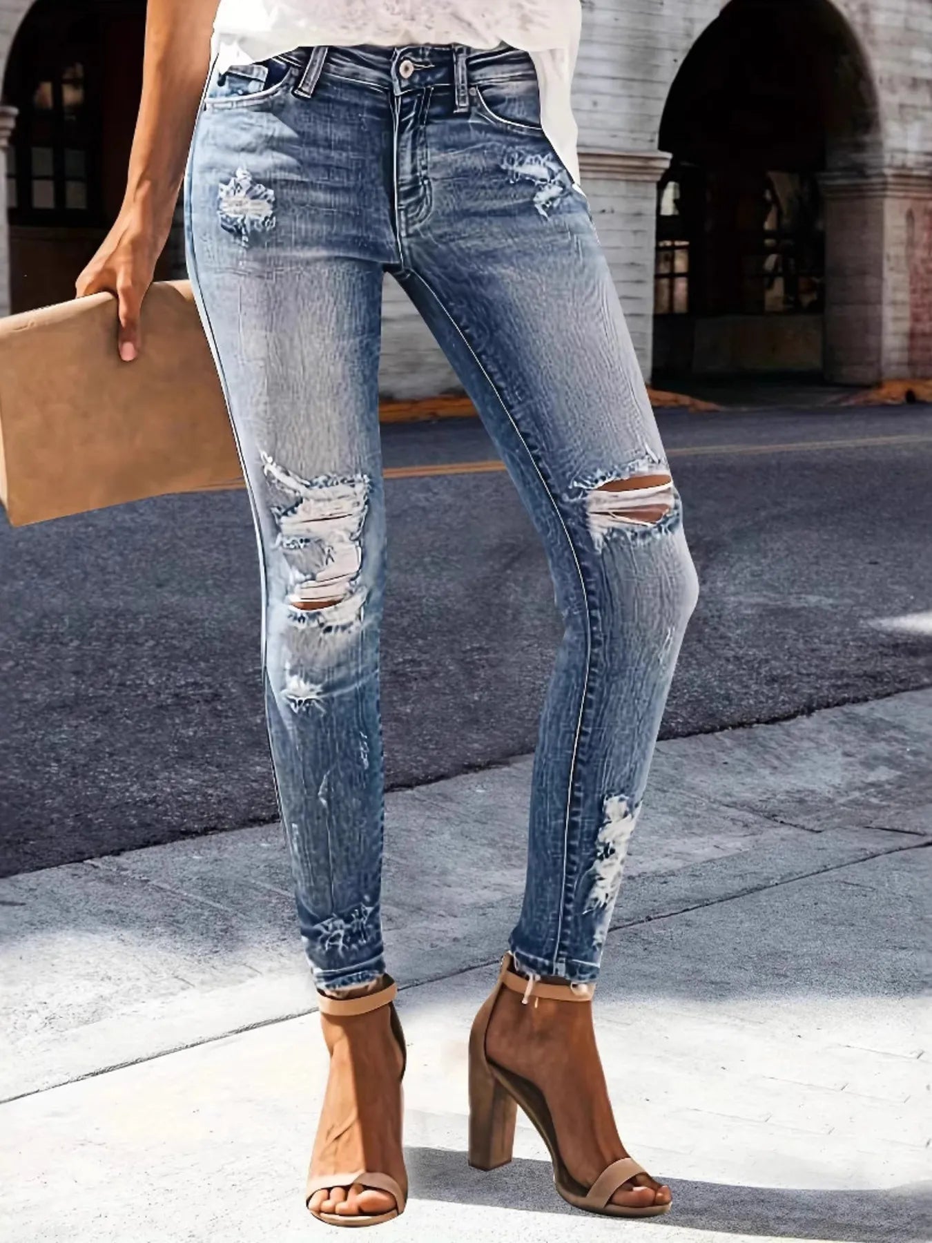 Distressed Skinny Jeans - Goddess Vibes