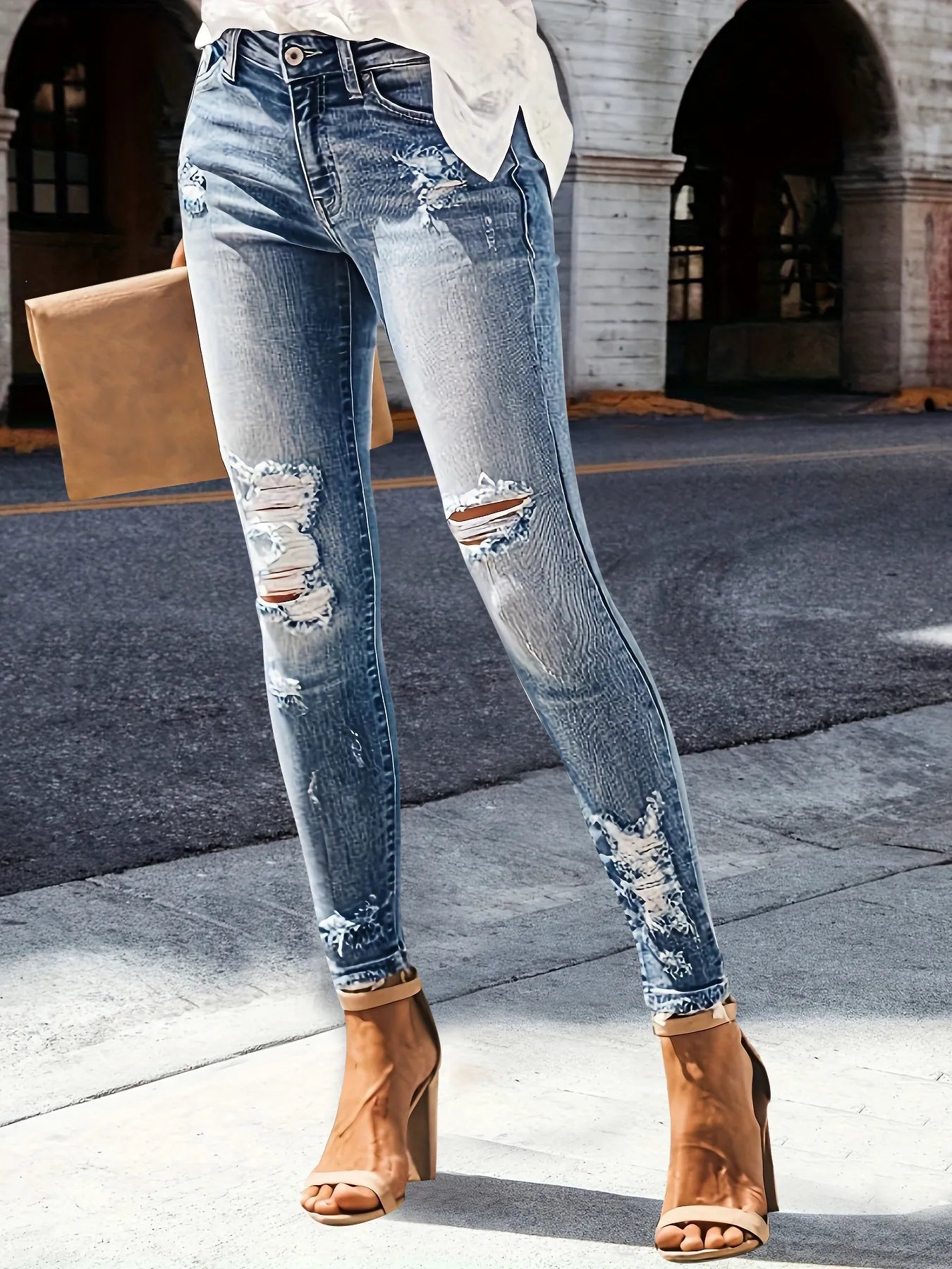 Distressed Skinny Jeans - Goddess Vibes