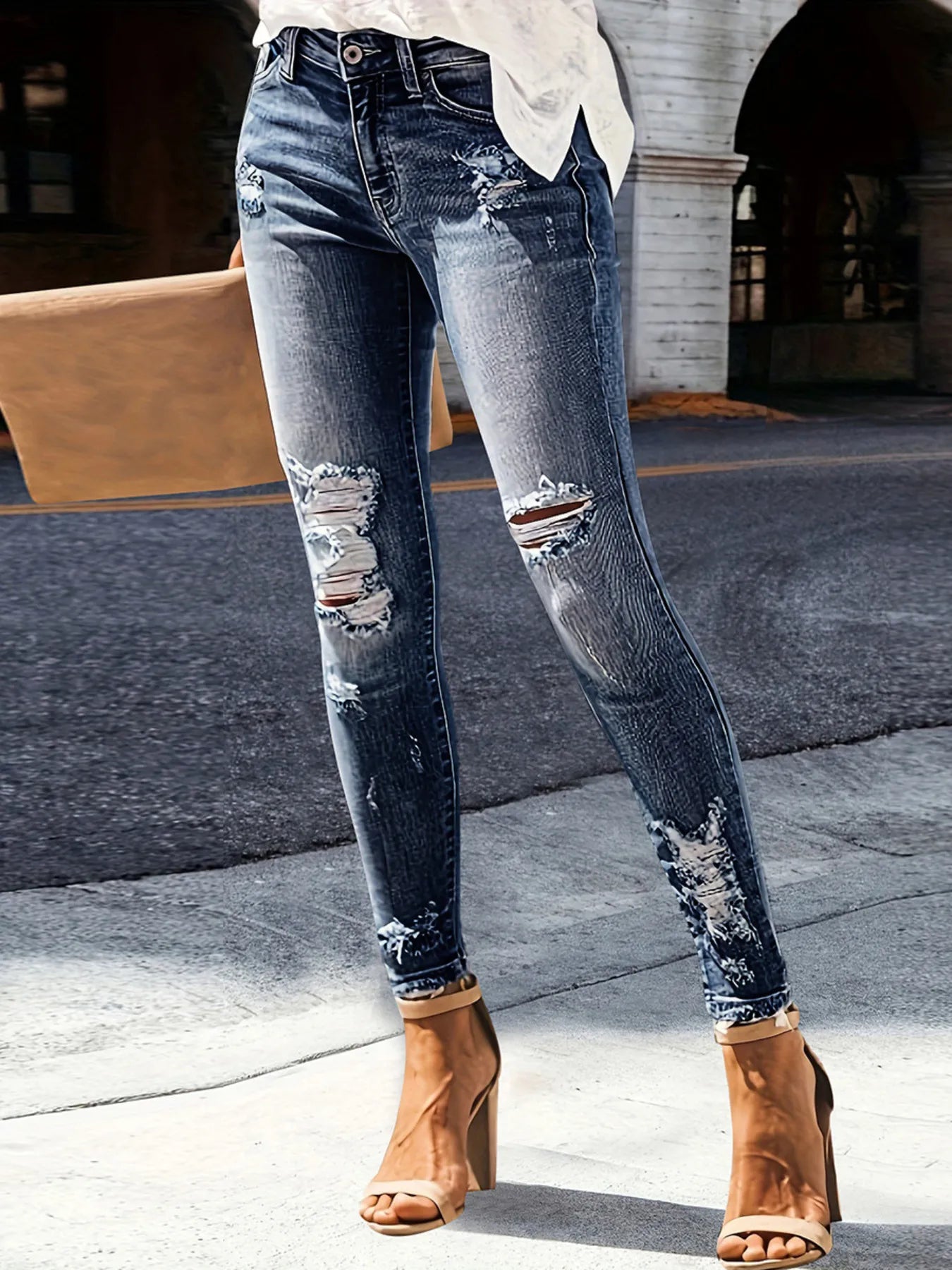 Distressed Skinny Jeans - Goddess Vibes