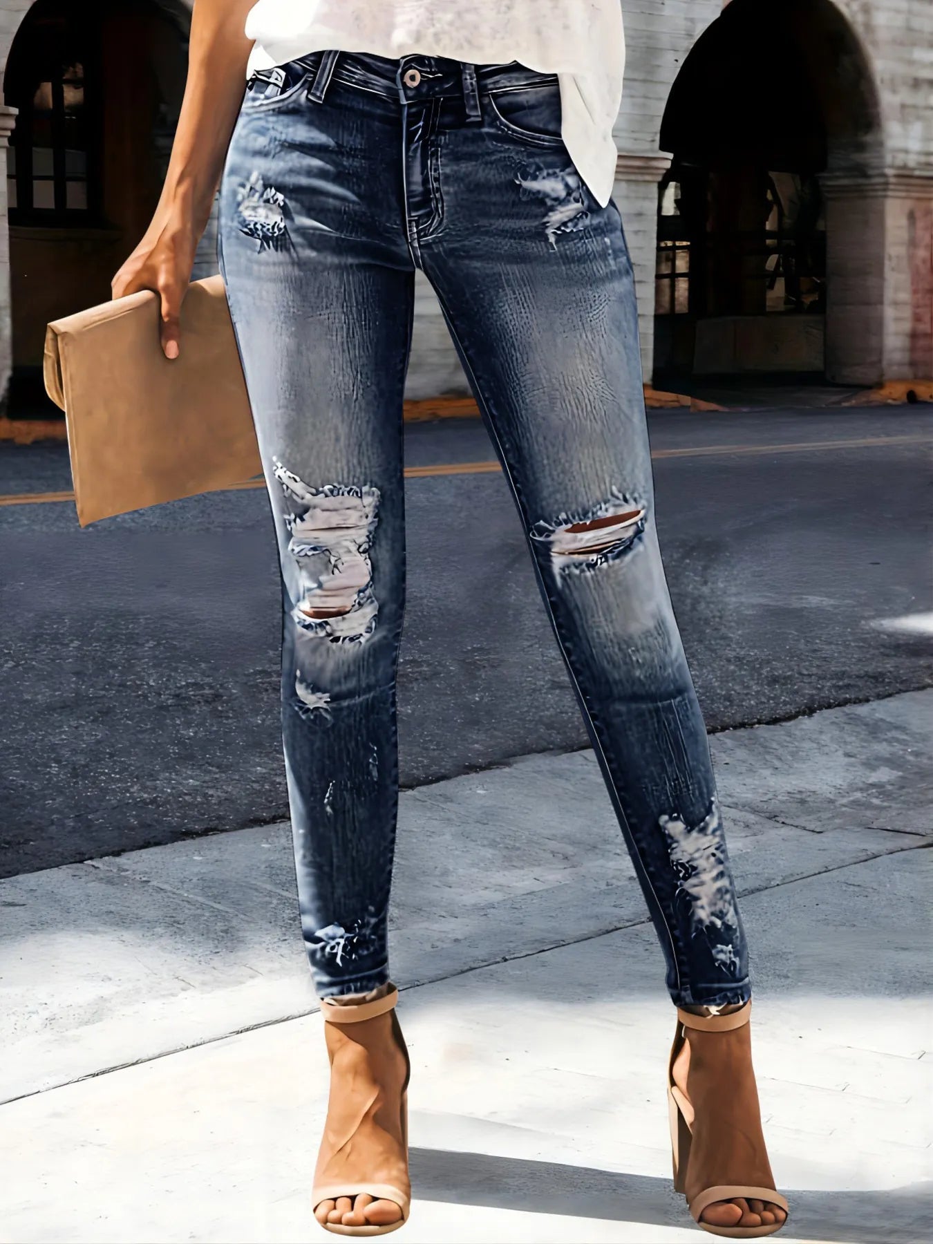 Distressed Skinny Jeans - Goddess Vibes