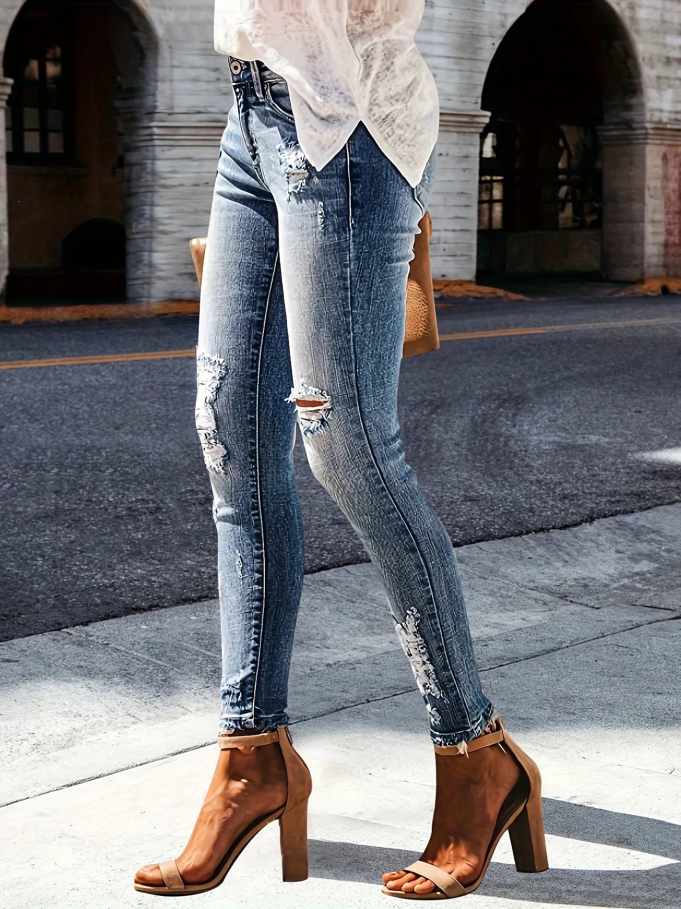 Distressed Skinny Jeans - Goddess Vibes