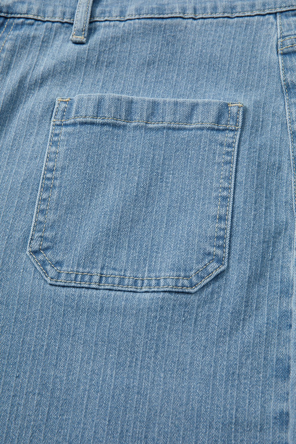 Dusk Blue Patched Pocket Textured Wide Leg Plus Size Jeans - Goddess Vibes