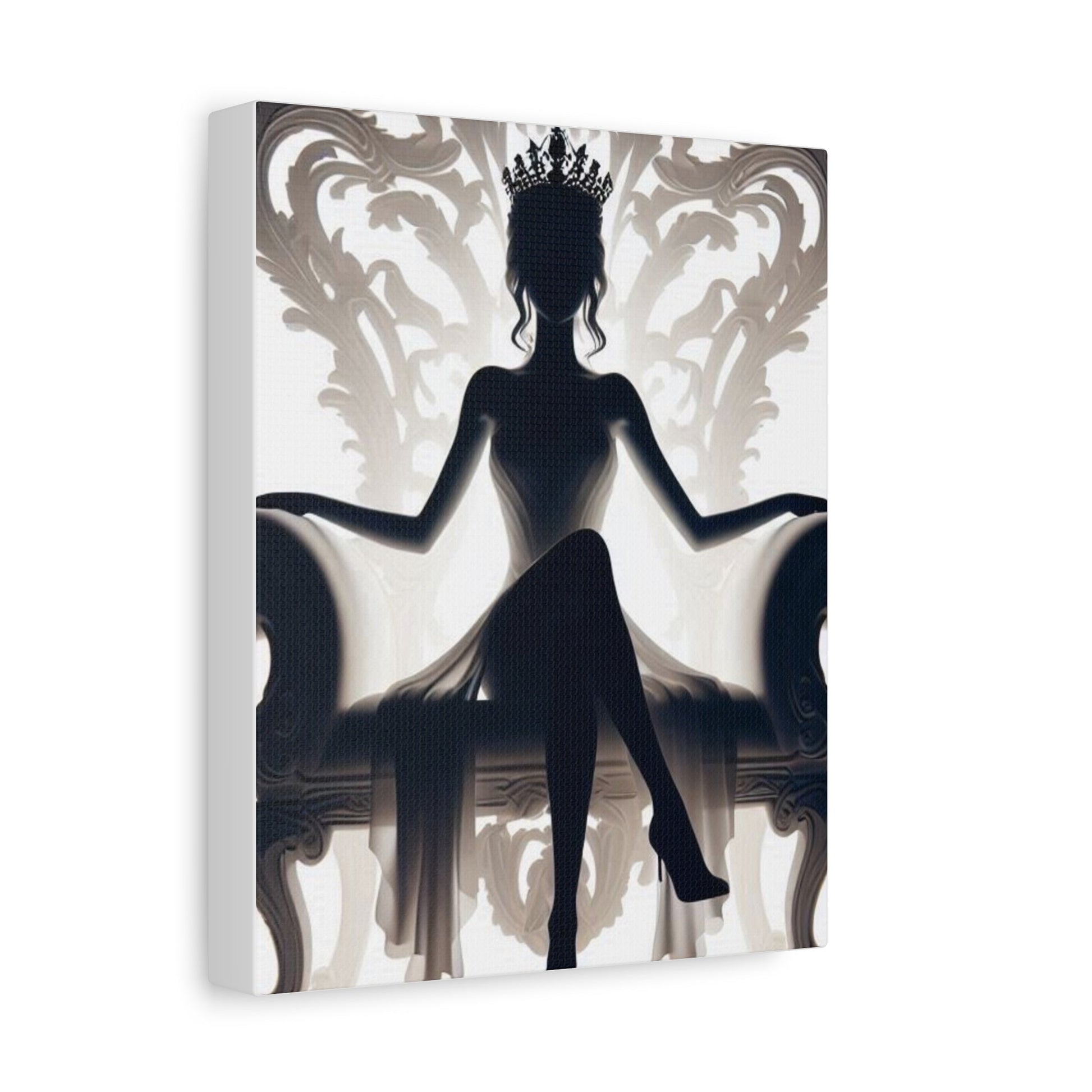 Elegant Queen Silhouette Canvas Art, Modern Wall Décor - Goddess Vibes