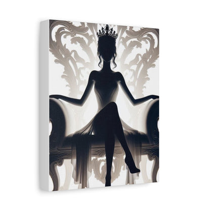 Elegant Queen Silhouette Canvas Art, Modern Wall Décor - Goddess Vibes