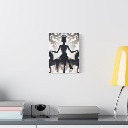 Elegant Queen Silhouette Canvas Art, Modern Wall Décor - Goddess Vibes