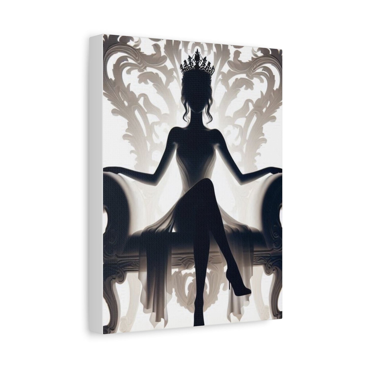 Elegant Queen Silhouette Canvas Art, Modern Wall Décor - Goddess Vibes