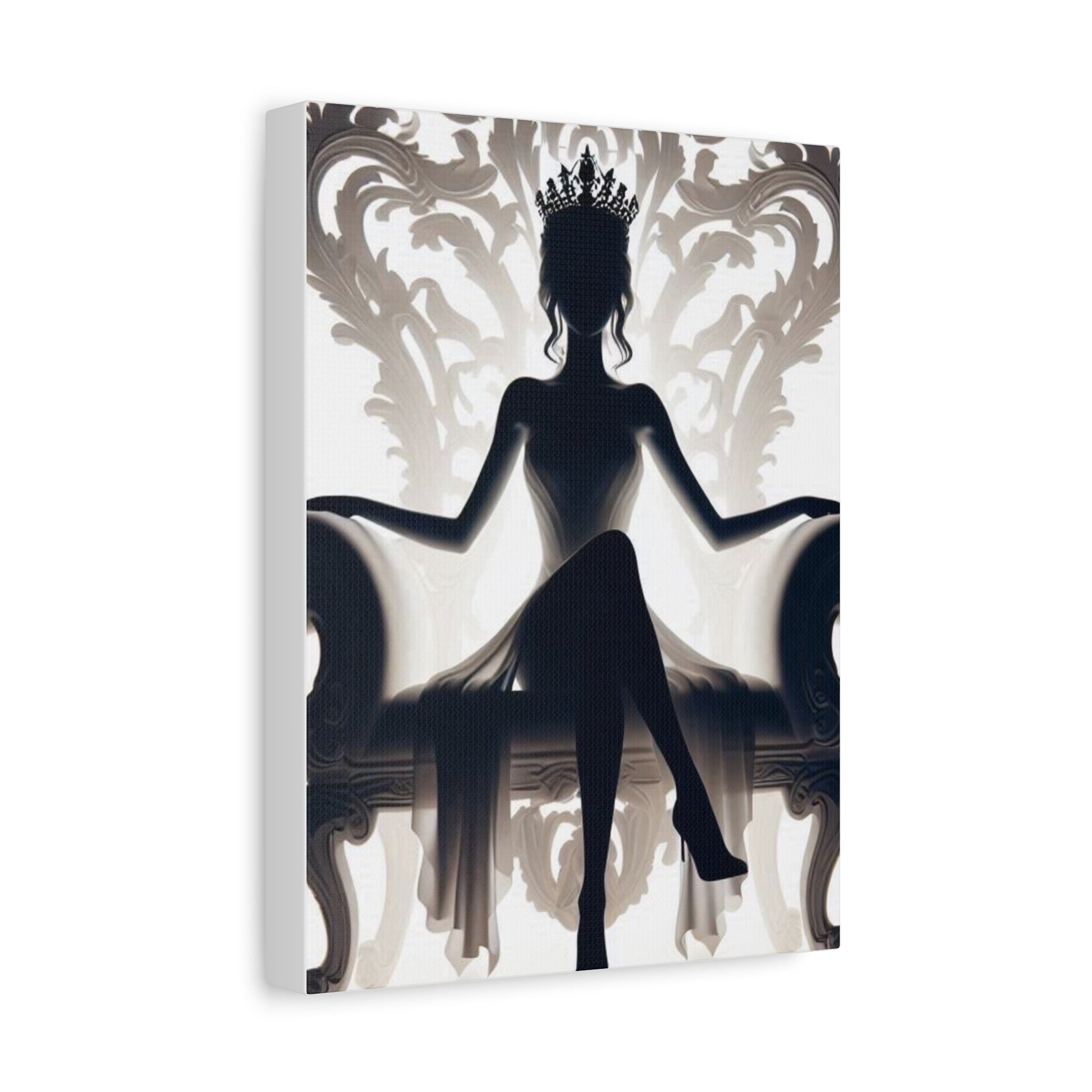 Elegant Queen Silhouette Canvas Art, Modern Wall Décor - Goddess Vibes