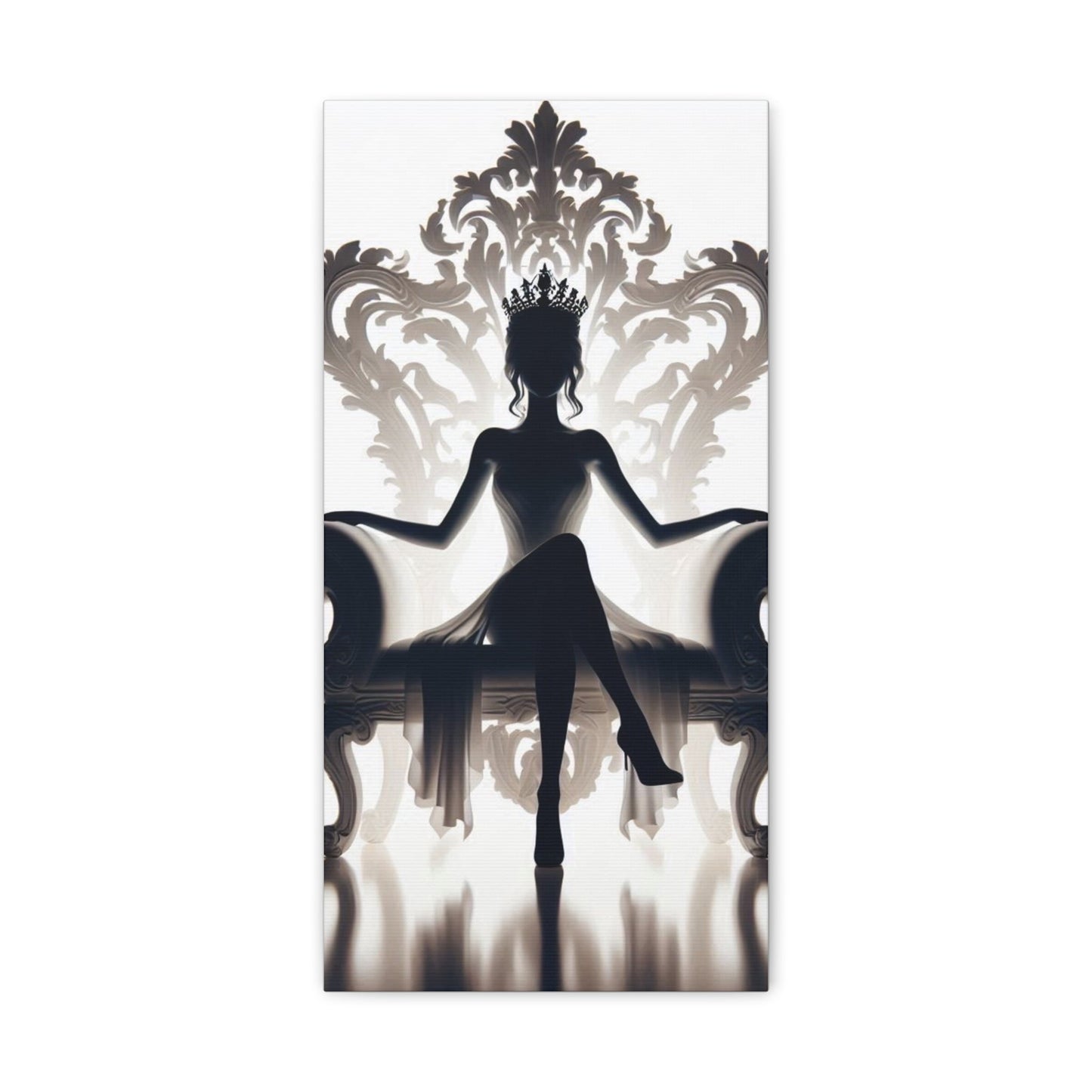 Elegant Queen Silhouette Canvas Art, Modern Wall Décor - Goddess Vibes