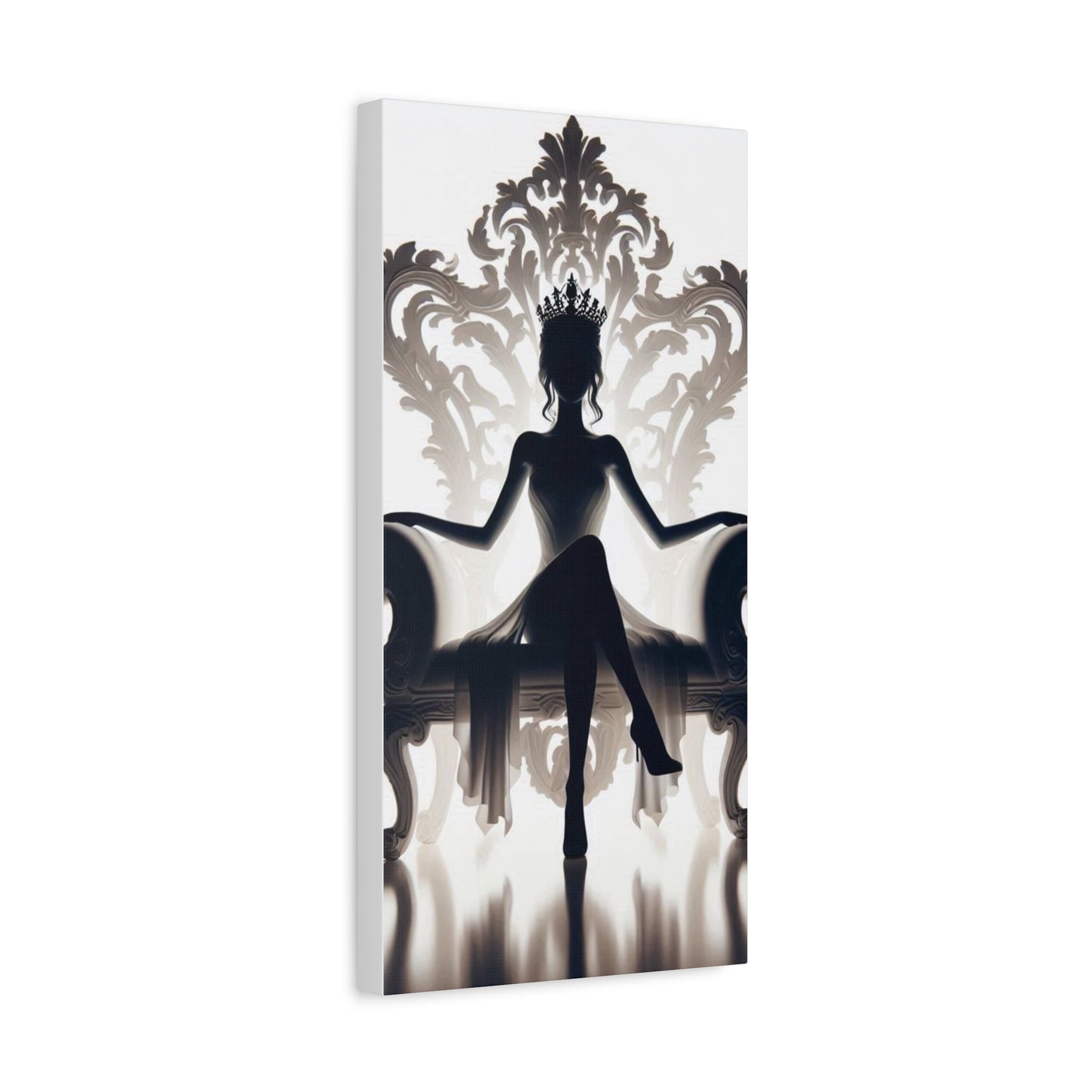 Elegant Queen Silhouette Canvas Art, Modern Wall Décor - Goddess Vibes