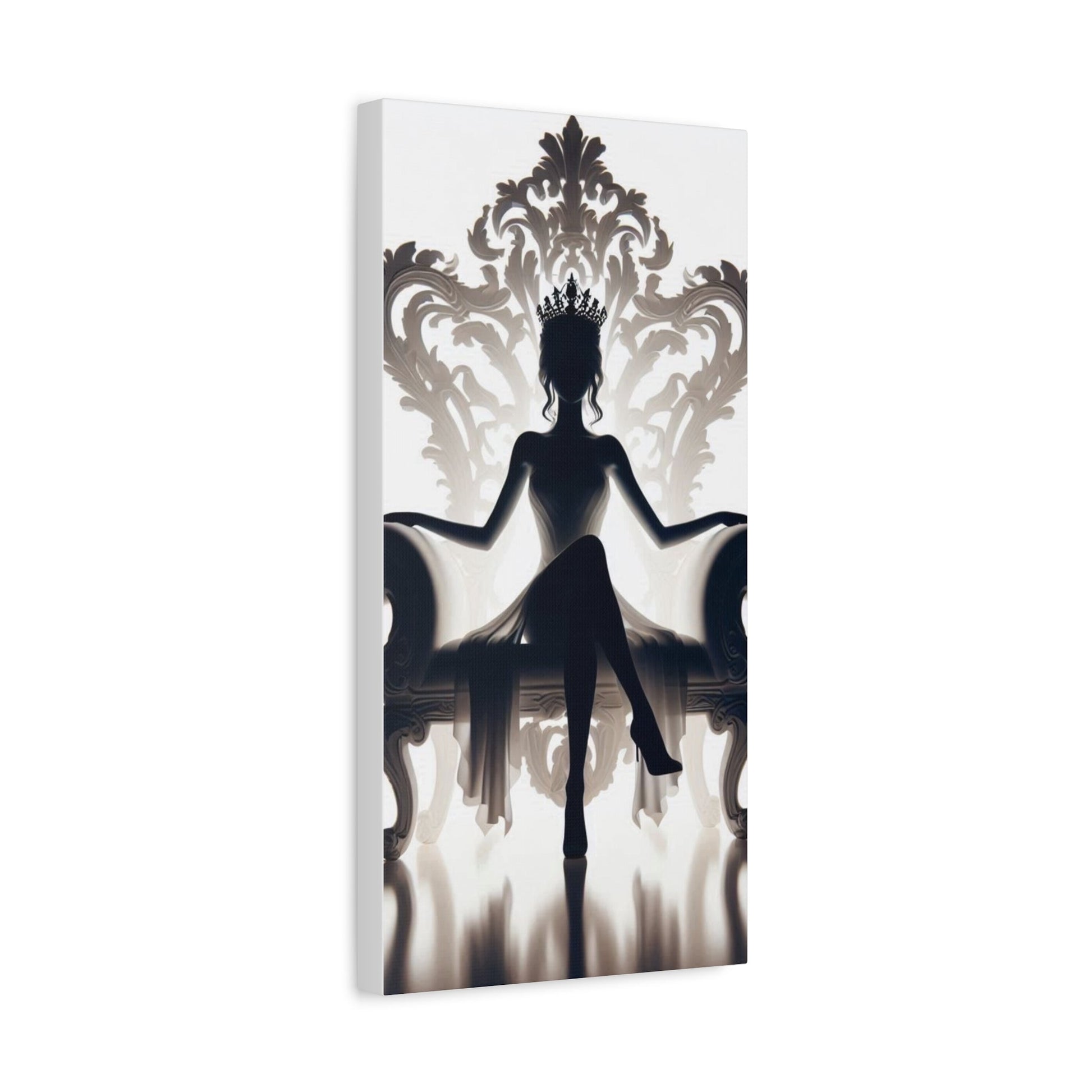Elegant Queen Silhouette Canvas Art, Modern Wall Décor - Goddess Vibes