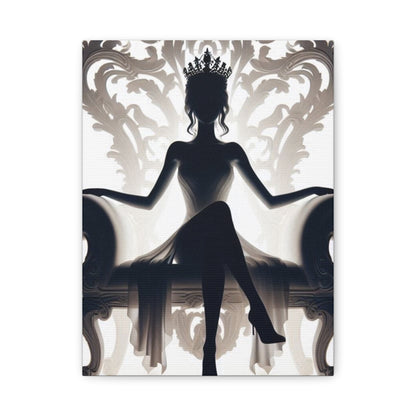 Elegant Queen Silhouette Canvas Art, Modern Wall Décor - Goddess Vibes