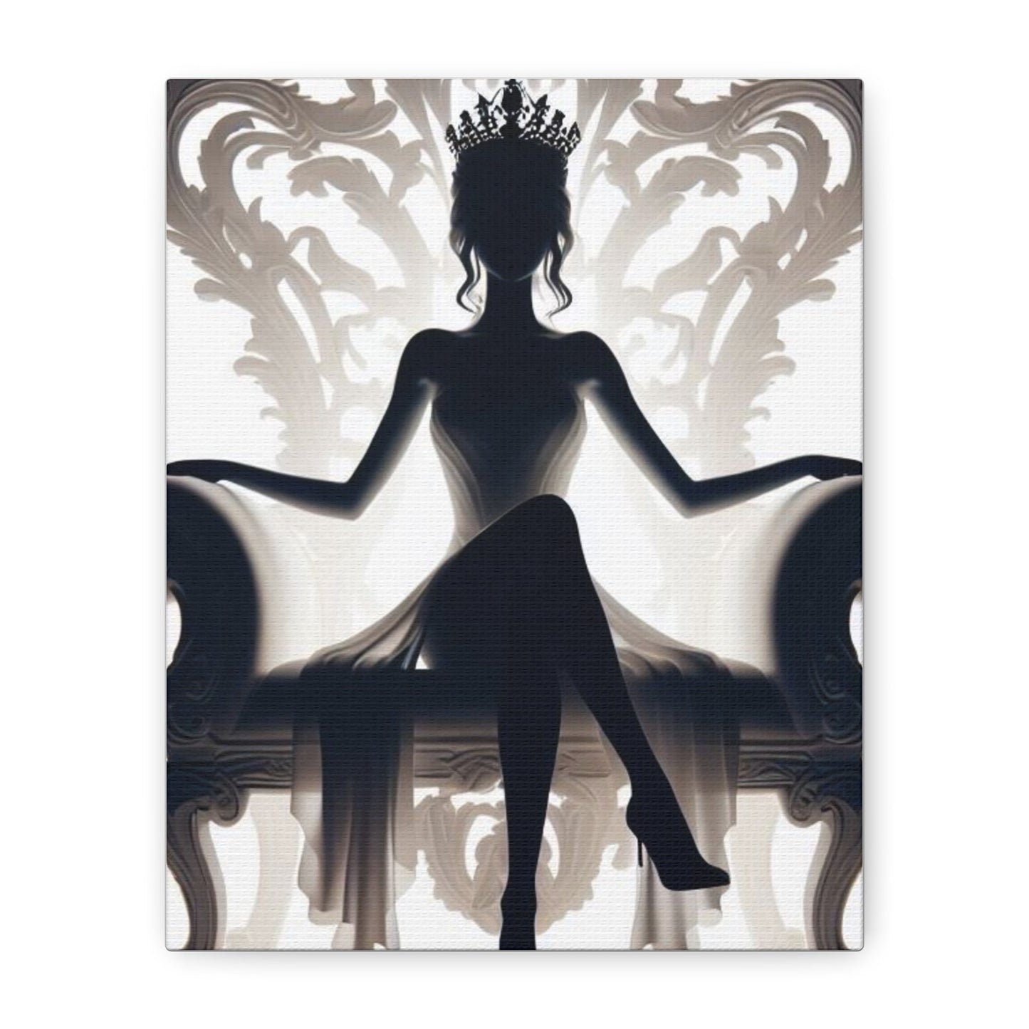 Elegant Queen Silhouette Canvas Art, Modern Wall Décor - Goddess Vibes
