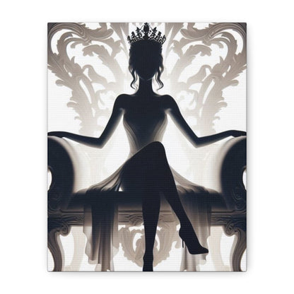 Elegant Queen Silhouette Canvas Art, Modern Wall Décor - Goddess Vibes