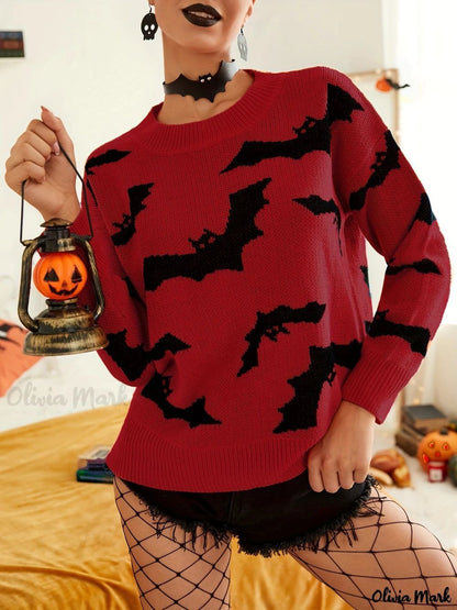 Fashion Women's Wear Long Sleeve Halloween Brocade Sweater Knitted - Goddess Vibes
