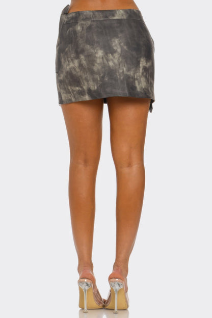 Faux Leather Strap Mini Skirt - Goddess Vibes