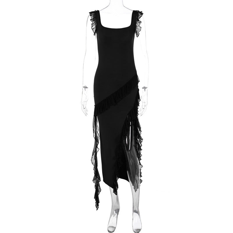Female Summer Fashionable Stringy Selvedge Stitching Temperament Dress - Goddess Vibes