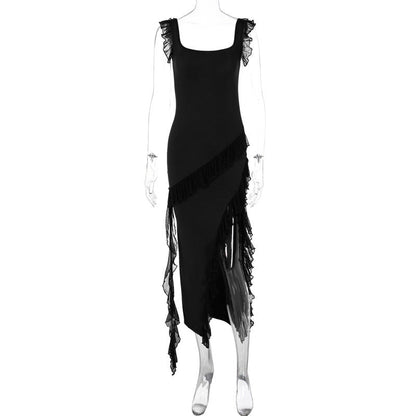 Female Summer Fashionable Stringy Selvedge Stitching Temperament Dress - Goddess Vibes