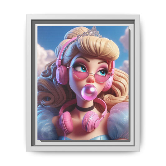 Framed Matte Canvas Art Print - Pop Princess Wall Décor, Vintage Style Artwork - Goddess Vibes
