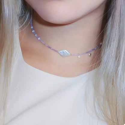 Freshwater Pearl Star Moon Beaded Necklace - Goddess Vibes