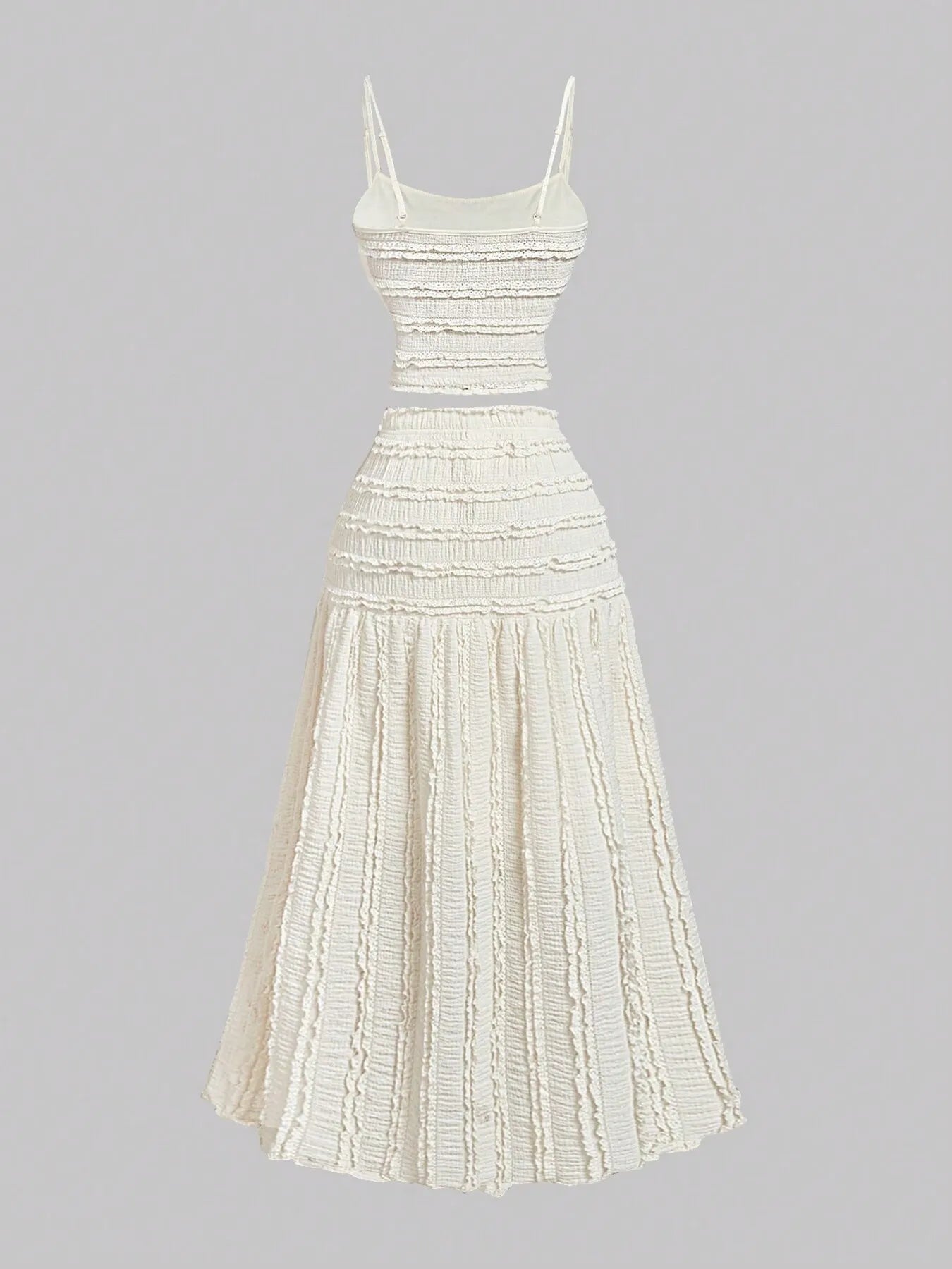 Frill Scoop Neck Cami and Skirt Set - Goddess Vibes