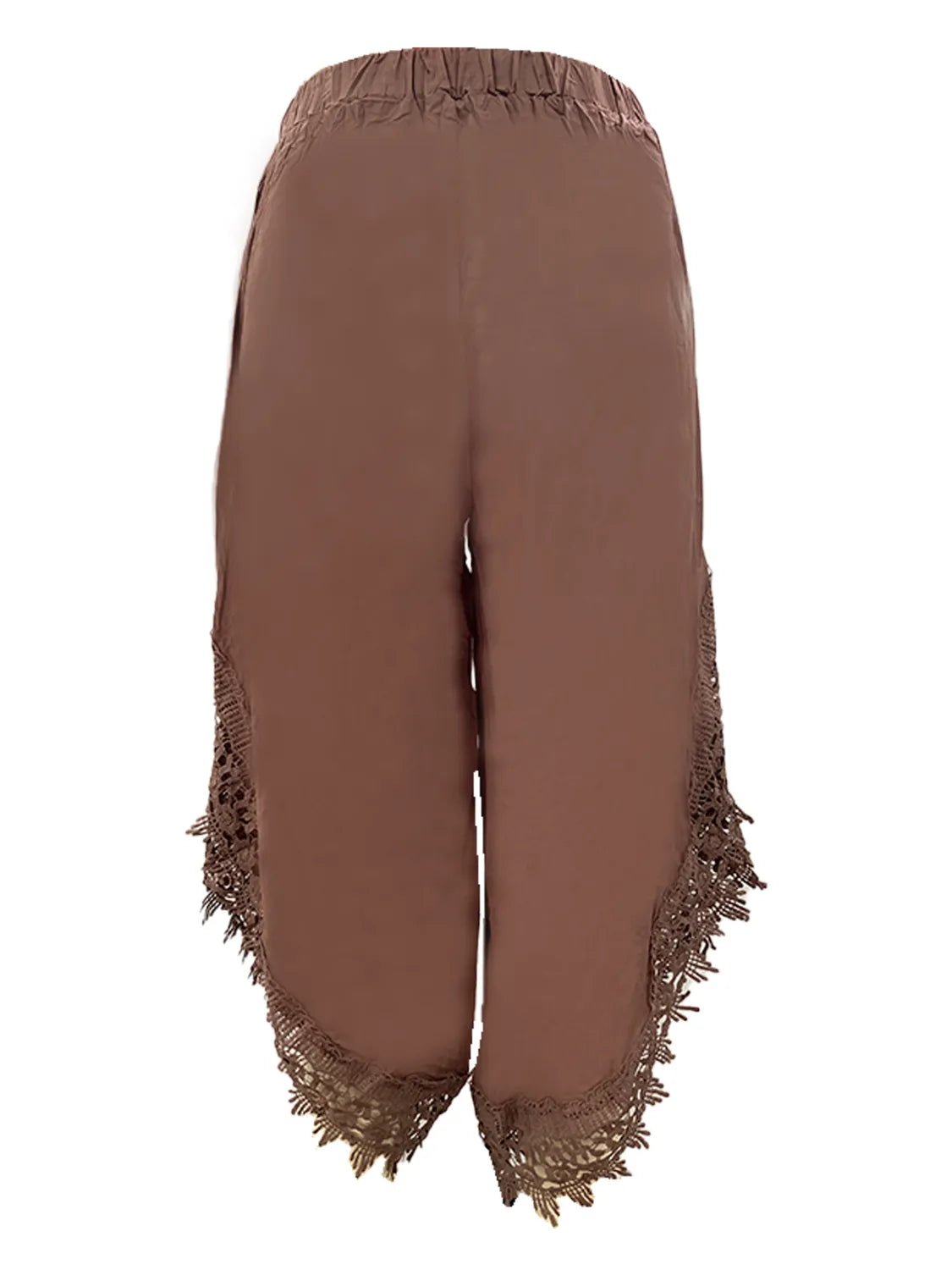 Full Size Lace Detail Wide Leg Pants Plus Size - Goddess Vibes