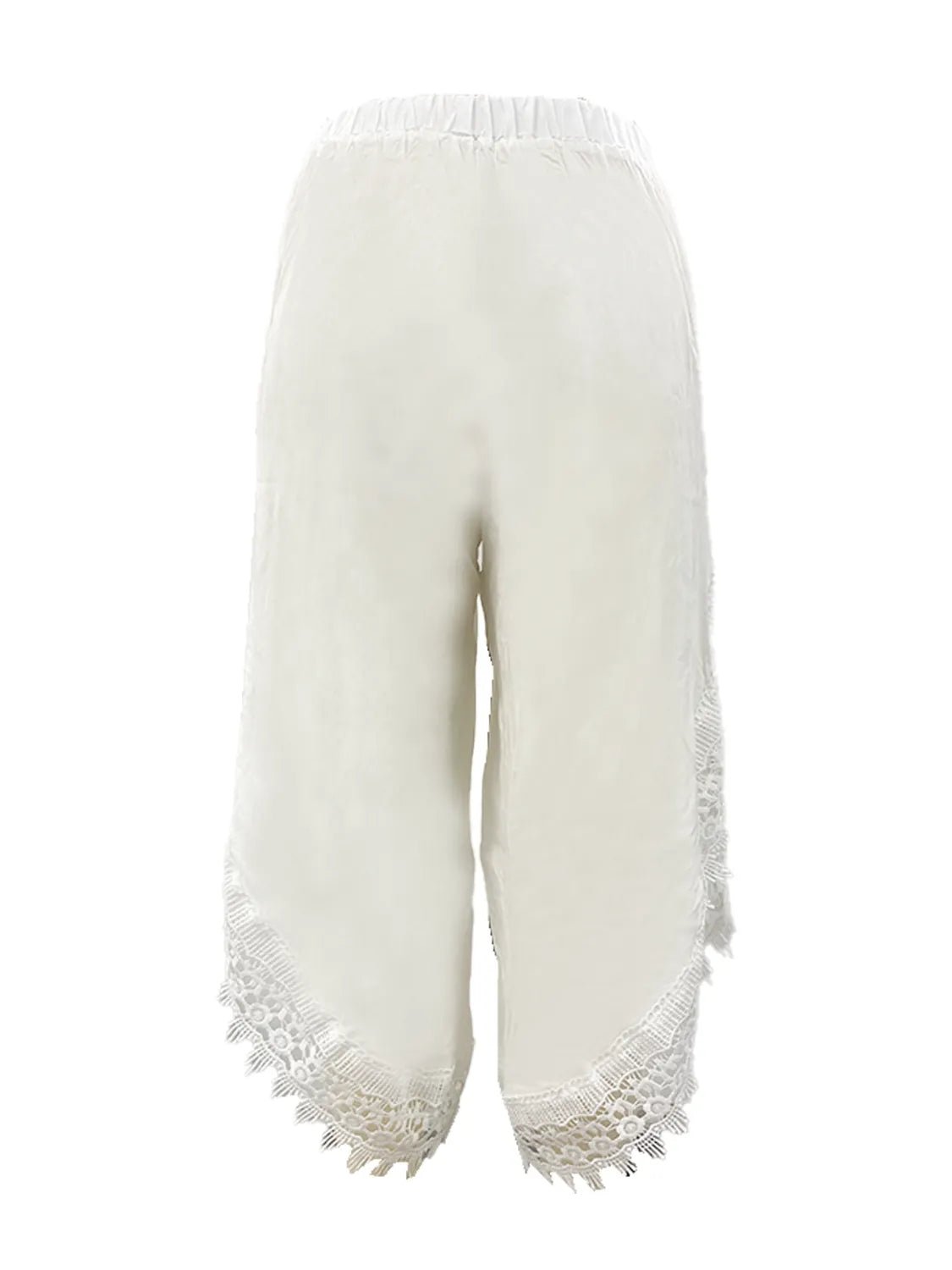 Full Size Lace Detail Wide Leg Pants Plus Size - Goddess Vibes