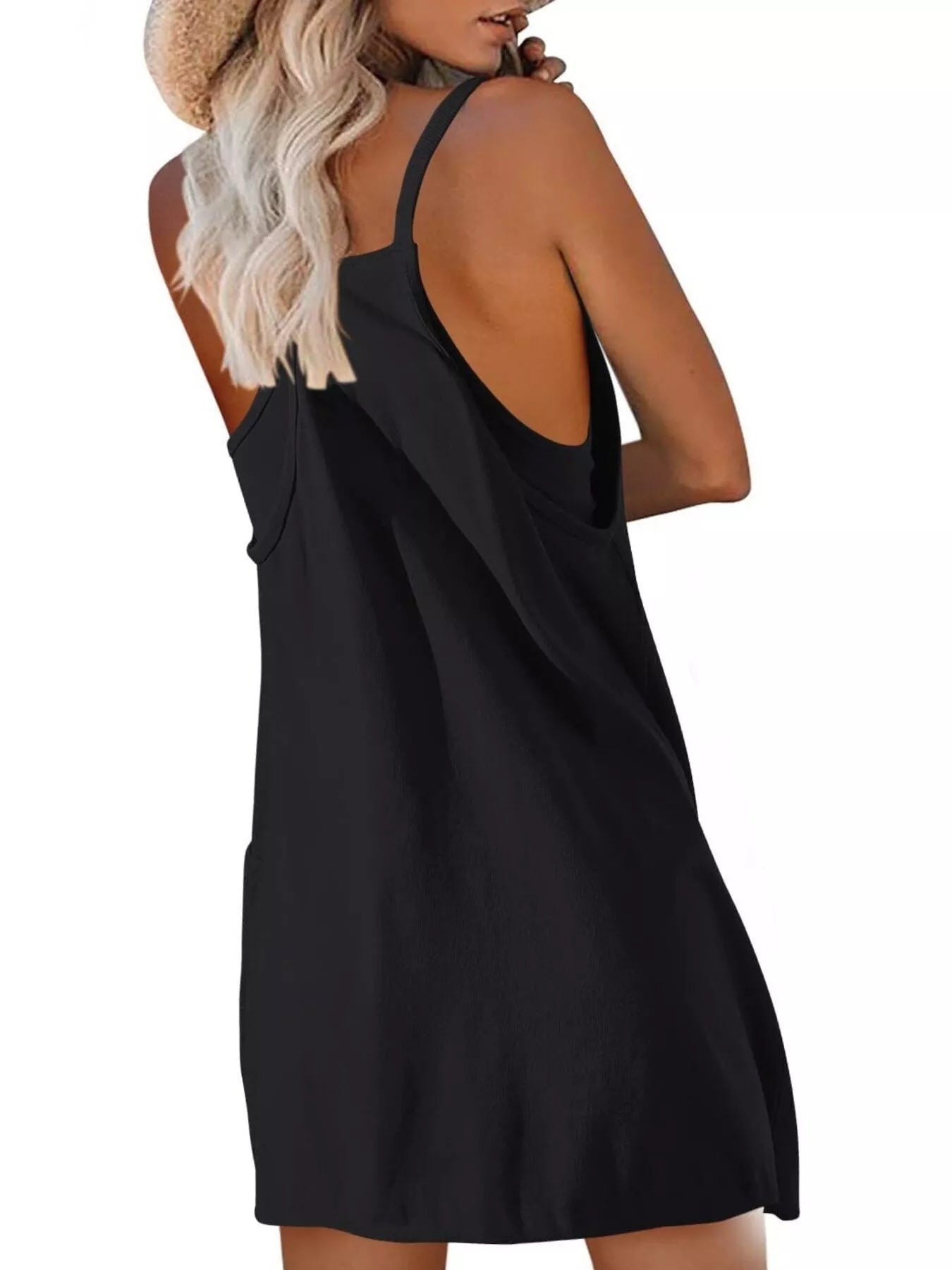 Full Size Scoop Neck Cami Dress and Shorts Plus Size - Goddess Vibes