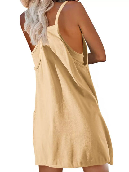 Full Size Scoop Neck Cami Dress and Shorts Plus Size - Goddess Vibes