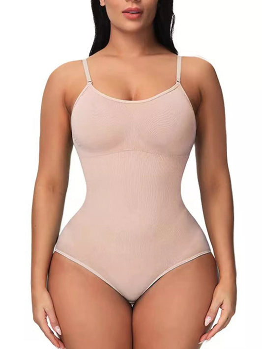 Full Size Seamless Scoop Neck Shaping Bodysuit Plus Size - Crowned Energy CO.