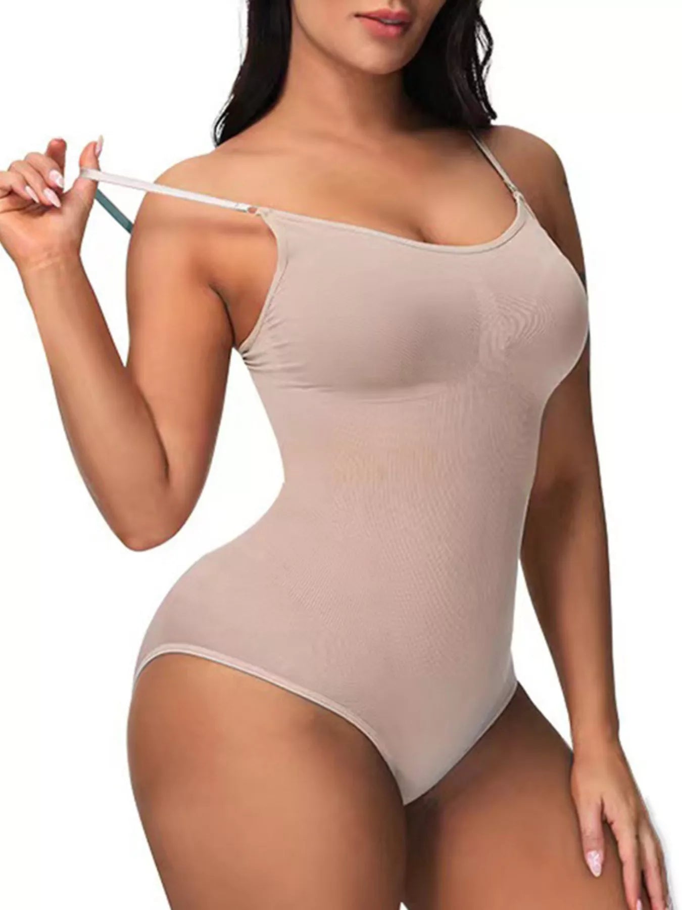 Full Size Seamless Scoop Neck Shaping Bodysuit Plus Size - Crowned Energy CO.