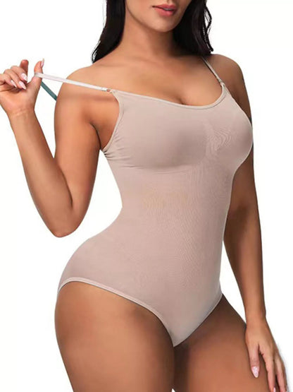 Full Size Seamless Scoop Neck Shaping Bodysuit Plus Size - Crowned Energy CO.