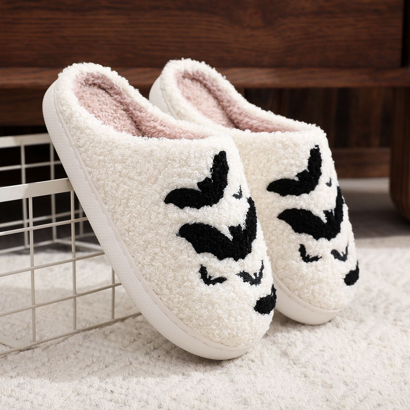 Funny Bat Slipper Halloween Pumpkin Flat Indoor House Shoes - Goddess Vibes