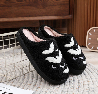 Funny Bat Slipper Halloween Pumpkin Flat Indoor House Shoes - Goddess Vibes