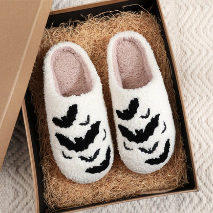 Funny Bat Slipper Halloween Pumpkin Flat Indoor House Shoes - Goddess Vibes