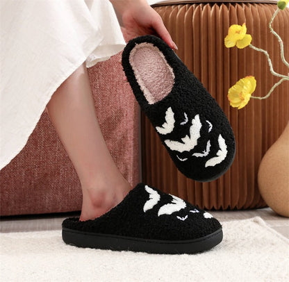 Funny Bat Slipper Halloween Pumpkin Flat Indoor House Shoes - Goddess Vibes