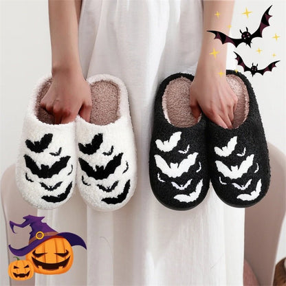 Funny Bat Slipper Halloween Pumpkin Flat Indoor House Shoes - Goddess Vibes
