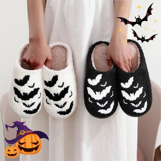Funny Bat Slipper Halloween Pumpkin Flat Indoor House Shoes - Goddess Vibes