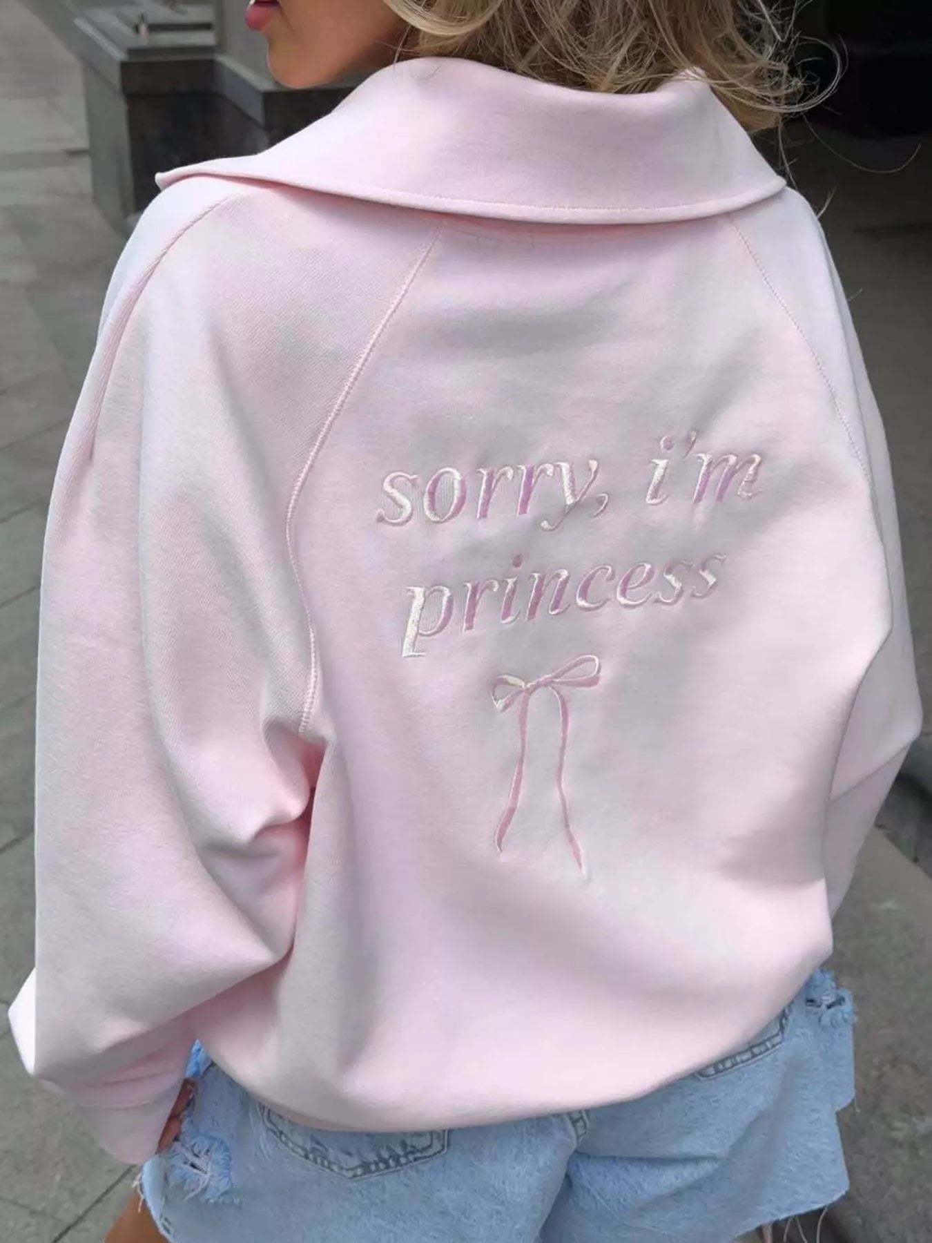 Half Zip Long Sleeve Sweatshirt - Goddess Vibes