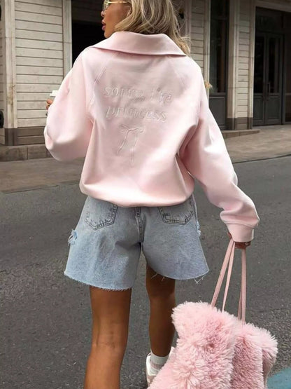 Half Zip Long Sleeve Sweatshirt - Goddess Vibes