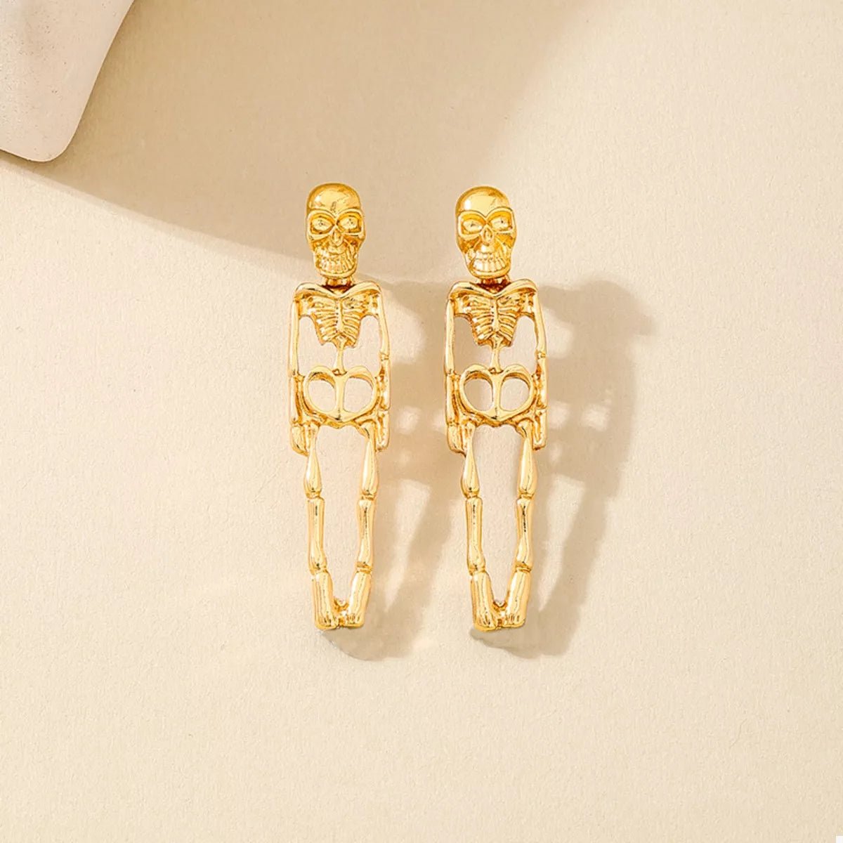 Halloween 18K Gold - Plated Skeleton Earrings - Goddess Vibes