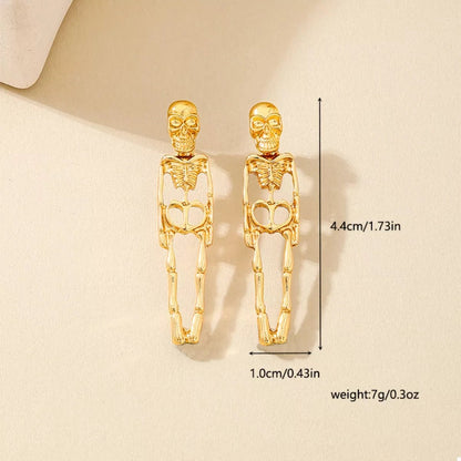 Halloween 18K Gold - Plated Skeleton Earrings - Goddess Vibes