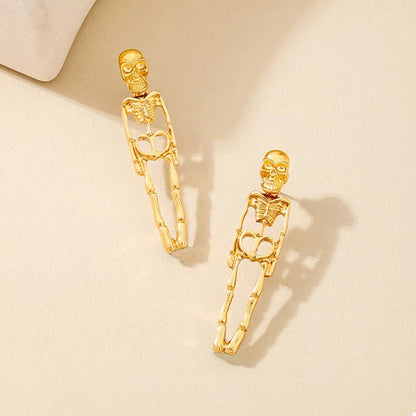 Halloween 18K Gold - Plated Skeleton Earrings - Goddess Vibes
