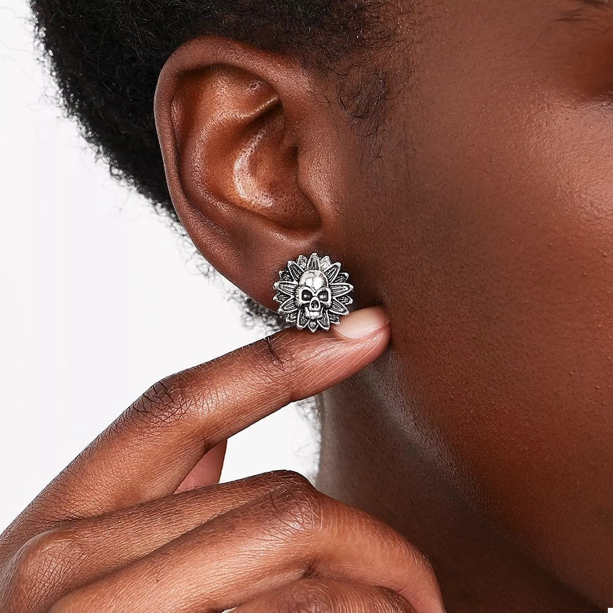 Halloween Skull Sunflower Stud Earrings - Goddess Vibes