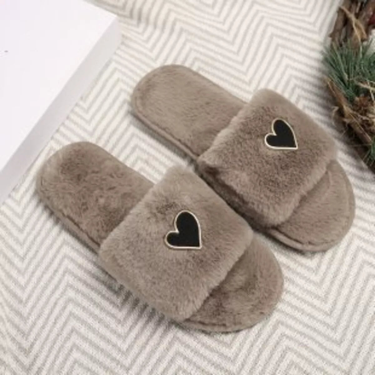 Heart Open Toe Flats Slippers - Goddess Vibes