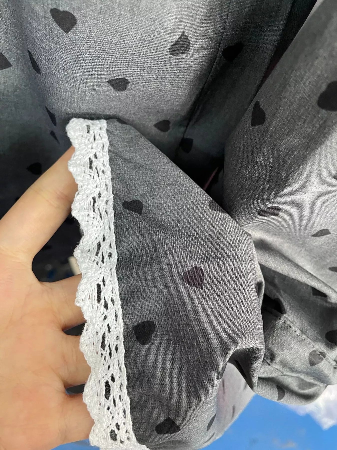 Heart Print Button Up Flounce Sleeve Shirt - Goddess Vibes