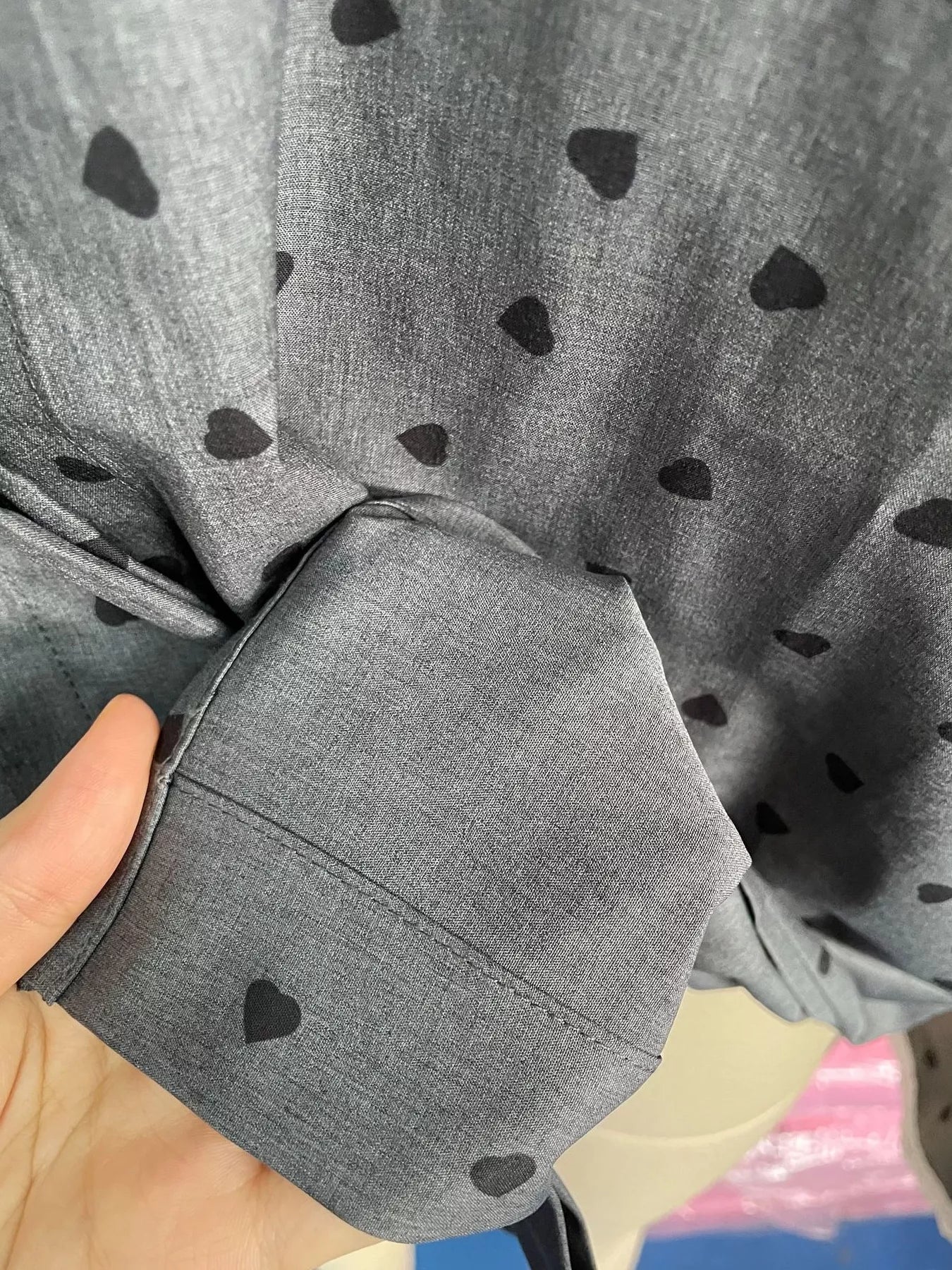 Heart Print Button Up Flounce Sleeve Shirt - Goddess Vibes